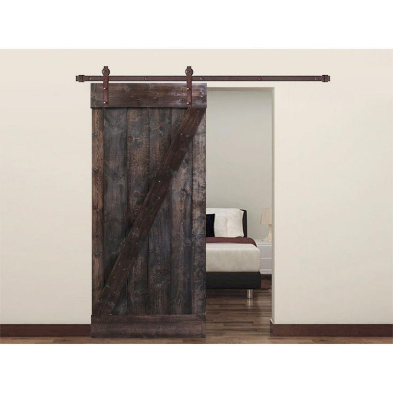 Calhome Paneled Wood Barn Door With Installation Hardware Kit Reviews Wayfair