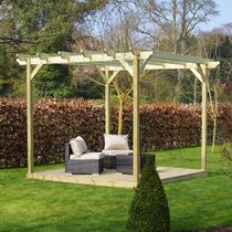 Available In Different Sizes & In Either Rustic Brown or Light Green. 4.2m x 4.2m, Rustic Brown Rutland County Garden Furniture *B GRADE* Garden Pergola