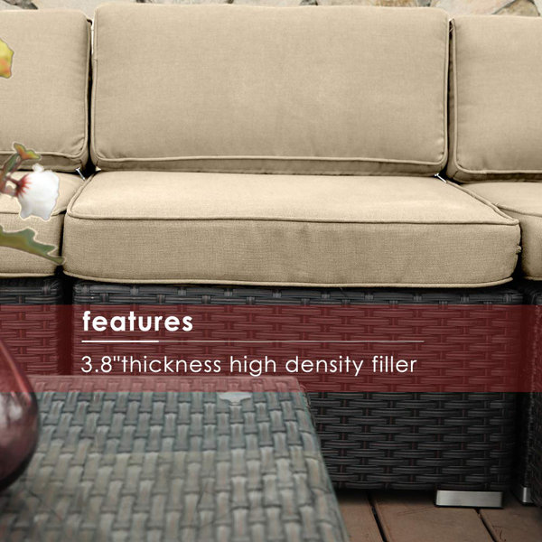 soria outdoor 6 piece rattan sectional