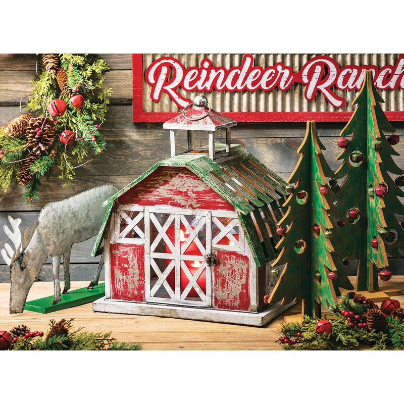 The Holiday Aisle Classic Red Barn Lantern Reviews Wayfair