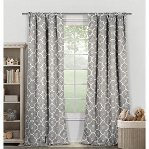 Alston Geometric Blackout Rod Pocket Single Curtain Panel