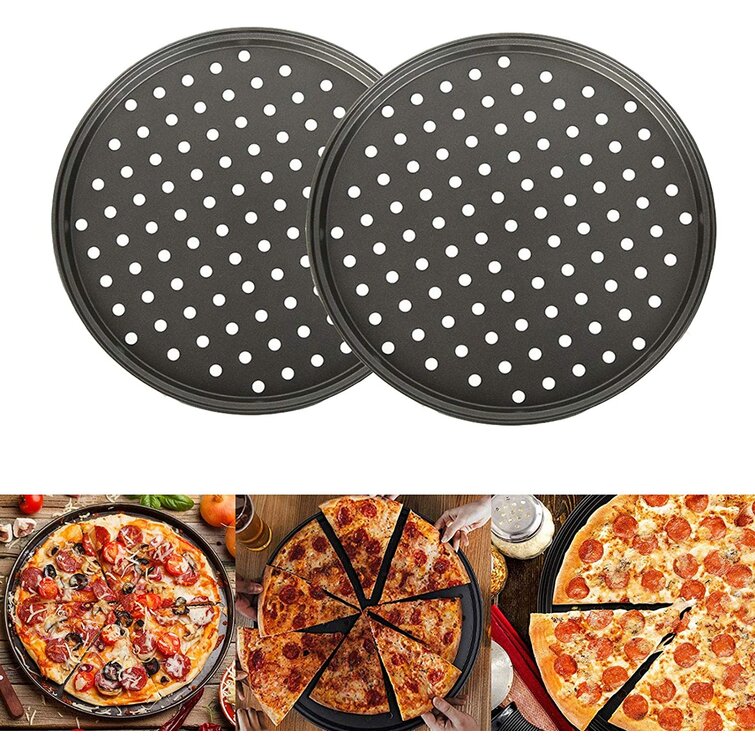 Round Pizza Baking Pan Pizza Plate Perforated Oven Safe Bakeware 9 inch 