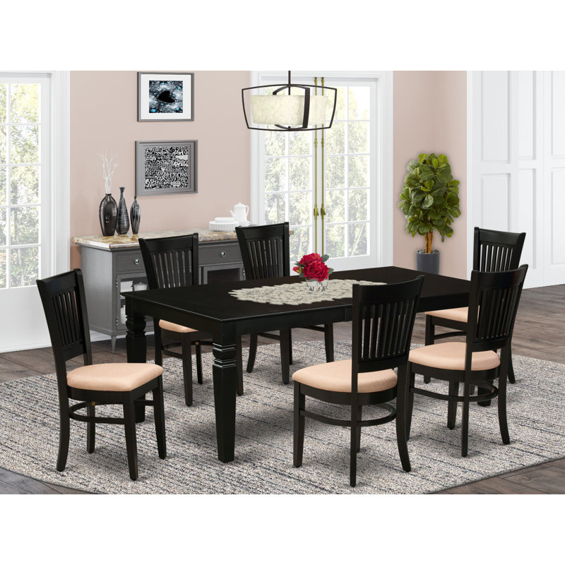 Canora Grey 9-Pc Wood Dining Table Set-8 Dining Chairs ...