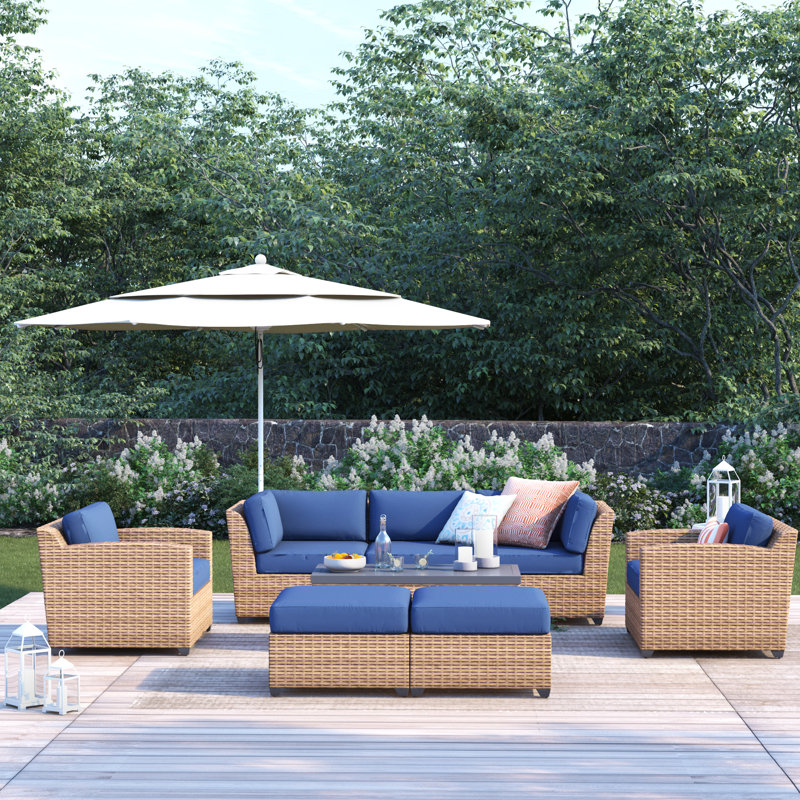 Sol 72 Outdoor Waterbury 8 Piece Rattan Sofa Seating Group ...