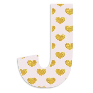 Arlot Pink with Gold Hearts Oversized Hanging Initials