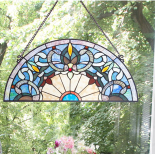 Half Moon Window Shade Wayfair Corista Half Moon Stained Gl Window Panel