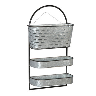 Wall Shelf With Baskets Wayfair Pottsville Metal Three Tier Organizer Wall Shelf