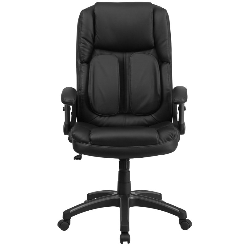 Symple Stuff Extreme Comfort High Back Black Swivel With Flip Up Arms Ergonomic Executive Chair Reviews Wayfair