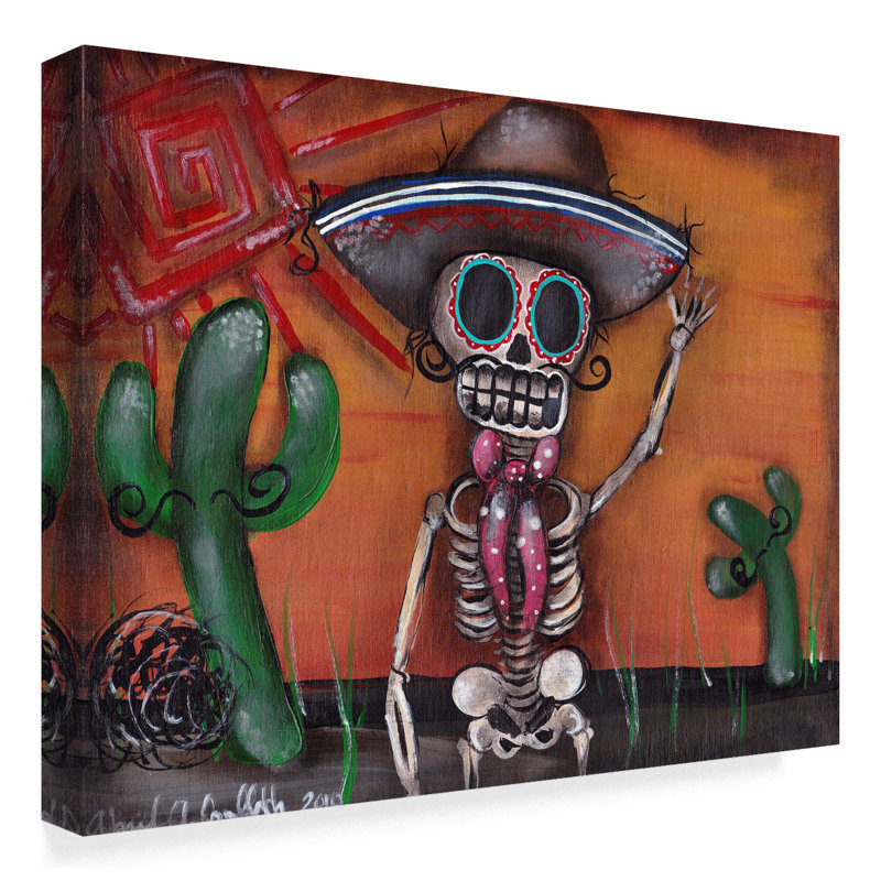 Trademark Art Heat Wave Skeleton Acrylic Painting Print On