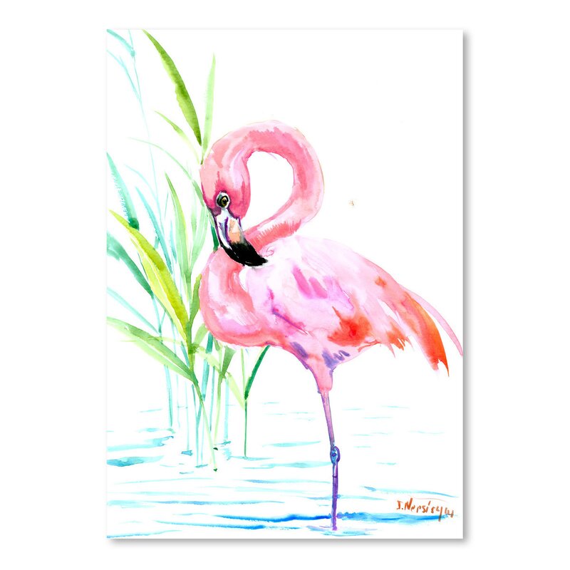 Pink Flamingo Wall Decorations - Flamingo Painting Print