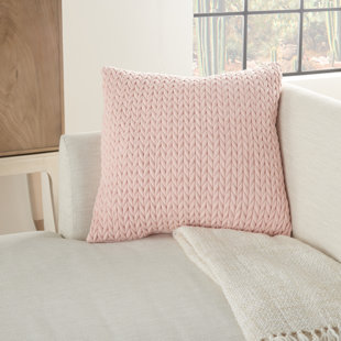 pink textured throw pillows