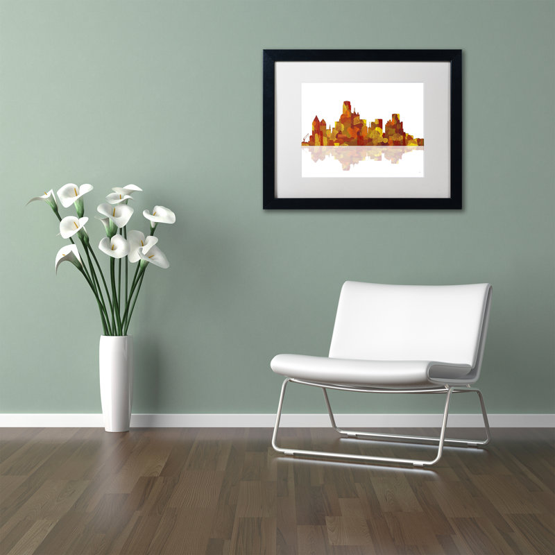 Trademark Art Dallas Texas Skyline Ii Framed Graphic Art On