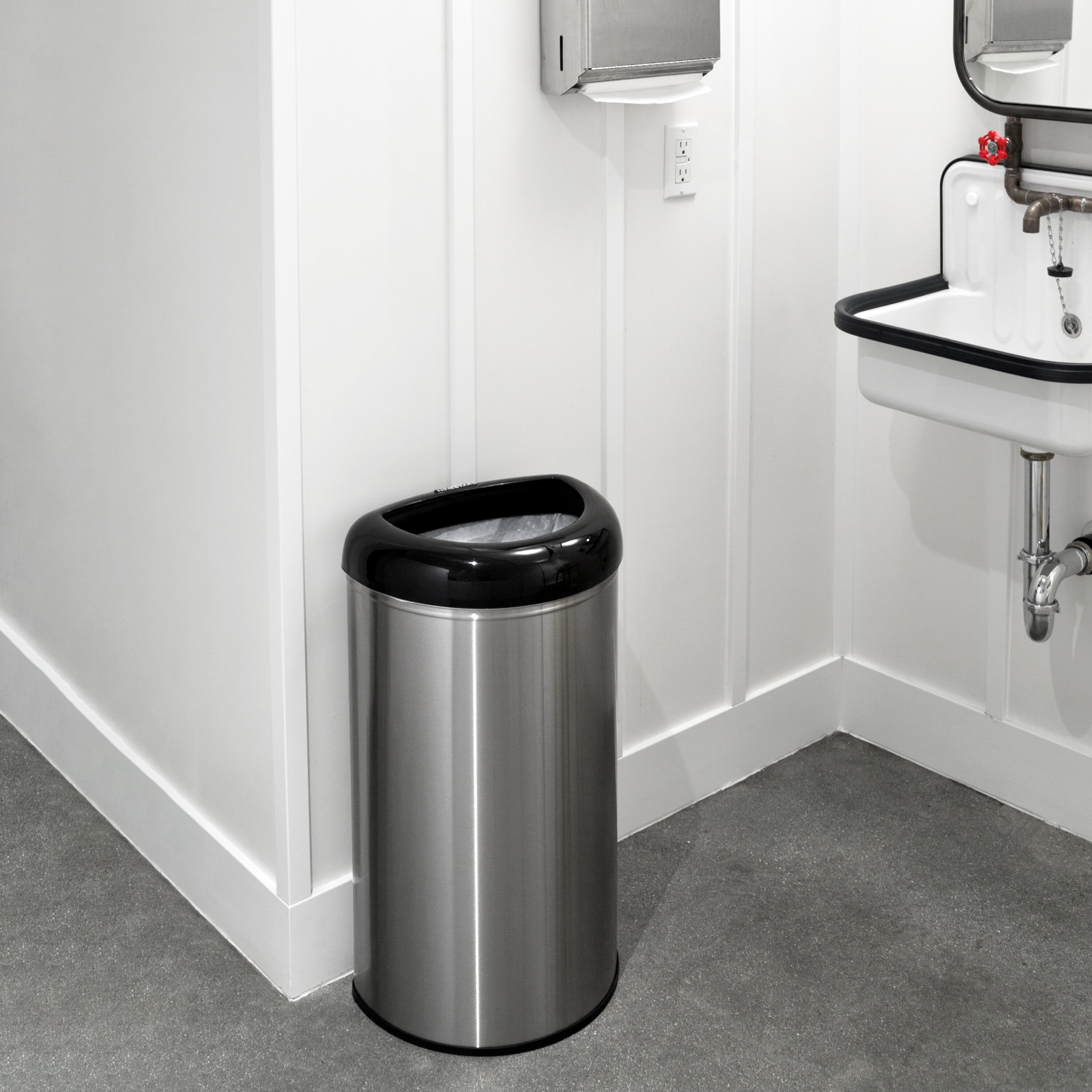 Nine Stars Stainless Steel 13 2 Gallon Trash Can Reviews Wayfair   Stainless Steel 132 Gallon Trash Can 