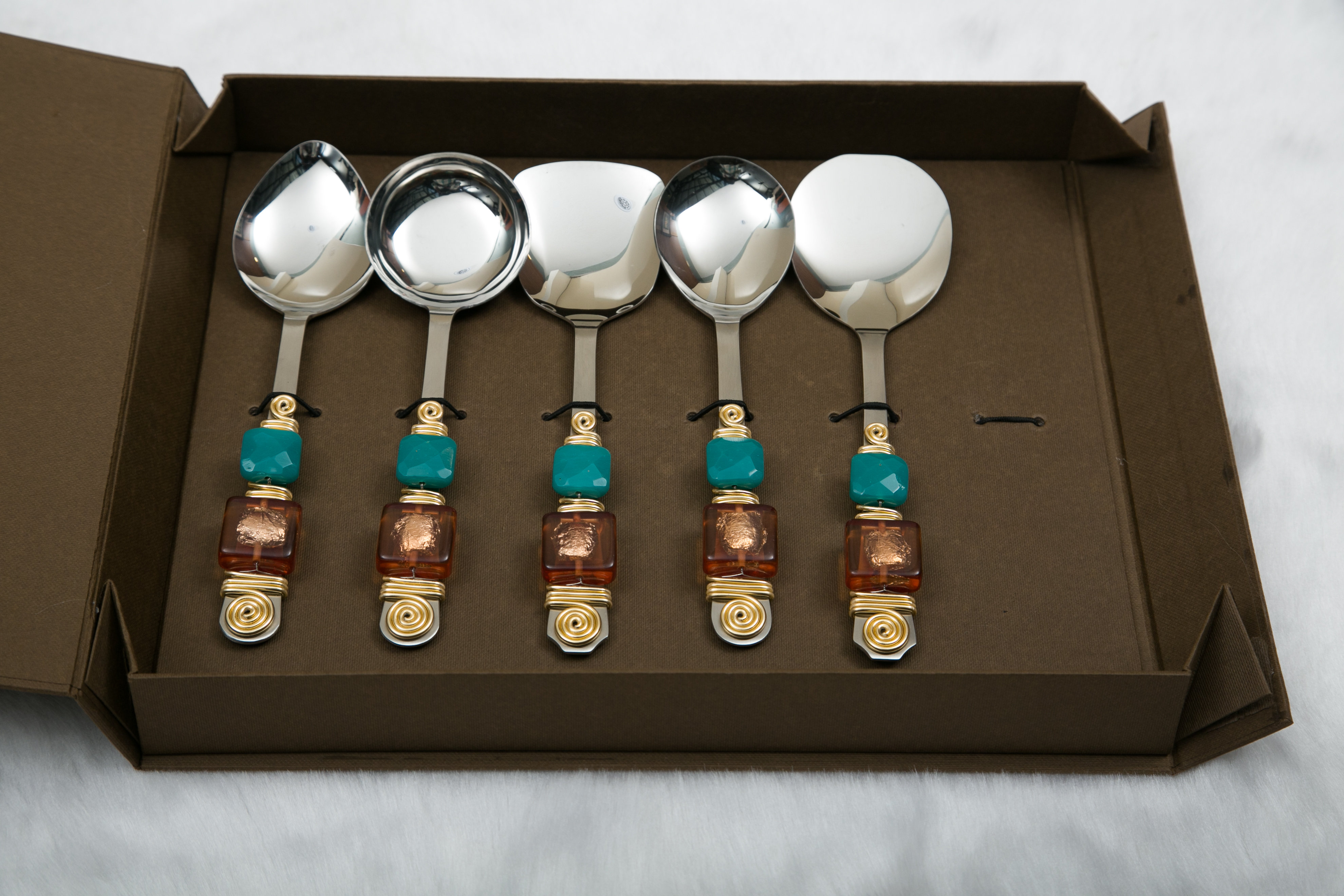 5-Piece Hostess Set Serving Utensil Kitchen Multi-Color Spoon Fork Sugar Shell