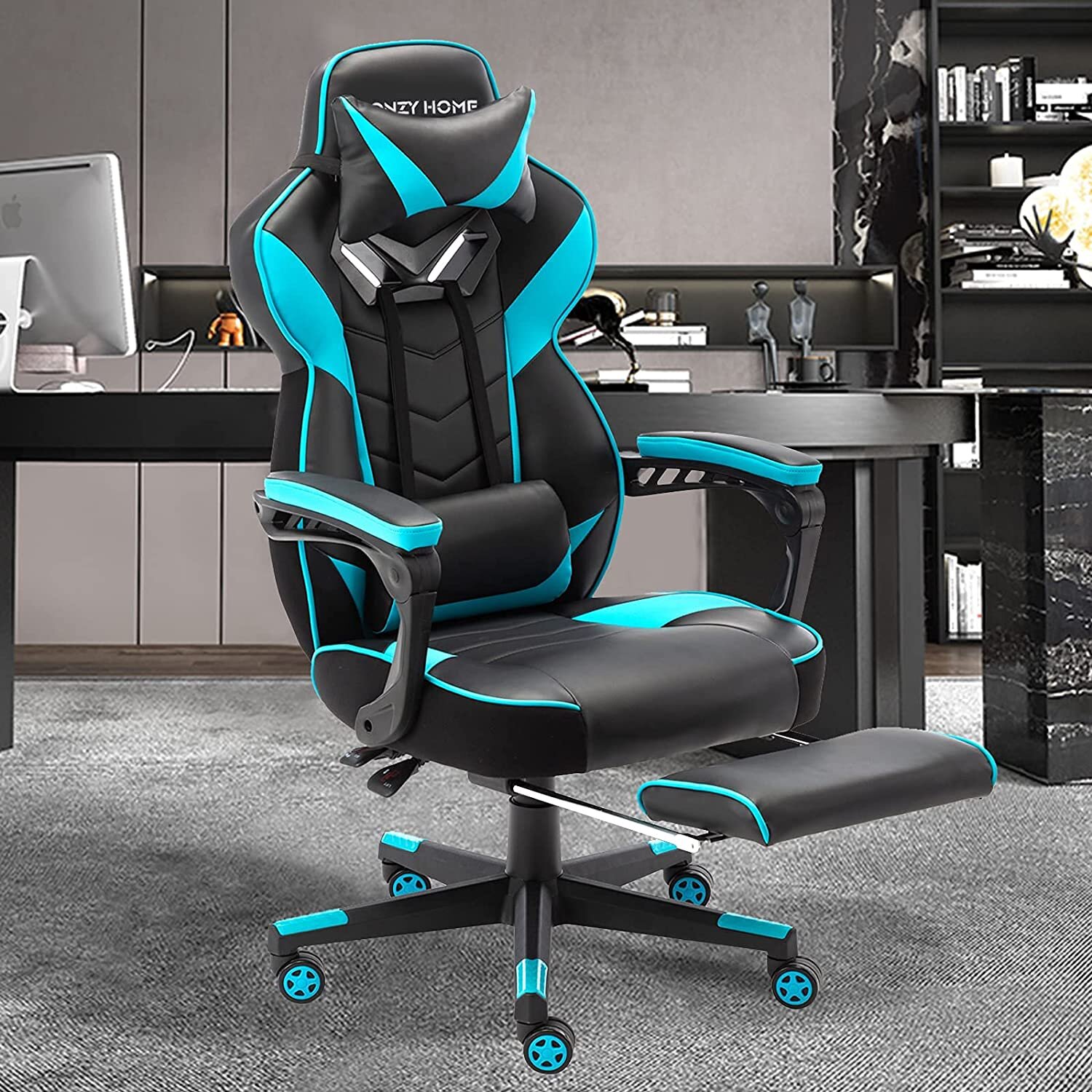 OFFICE CHAIR EXECUTIVE RACING GAMING SWIVEL COMPUTER DESK CHAIRS WITH FOOTREST 