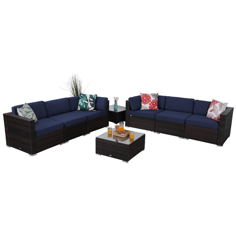 Ivy Bronx Vanderbilt 8 Piece Rattan Sofa Seating Group With