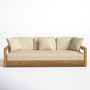 montford teak patio sofa with cushions