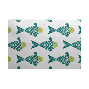 Grand Ridge Teal Indoor/Outdoor Area Rug