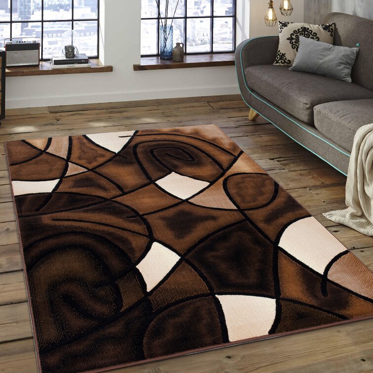 Latitude Run® Kayser Abstract Chocolate Area Rug & Reviews | Wayfair