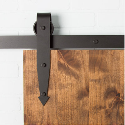 Arrow Sliding Standard Single Barn Door Hardware Kit Artisan Hardware Finish Oil Rubbed Bronze Track Length 72 in