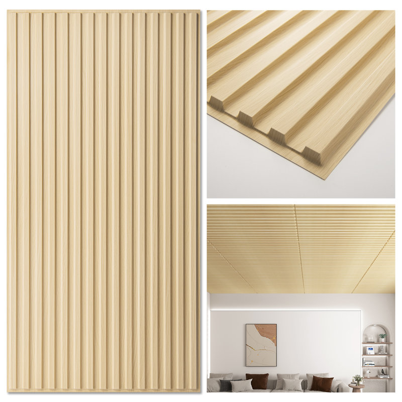 48" x 24"  Drop in PVC Ceiling Tile,Slat Design 3D Wall Panels,Covers 96 sq.ft. (Set of 12) Color: Oak