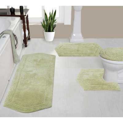 Waterford Collection 4 Piece Bath Rug Set with Lid Cover