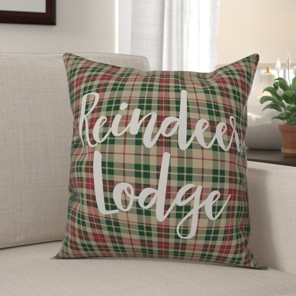 The Holiday Aisle Patrica Reindeer Lodge In Tartan Plaid Throw