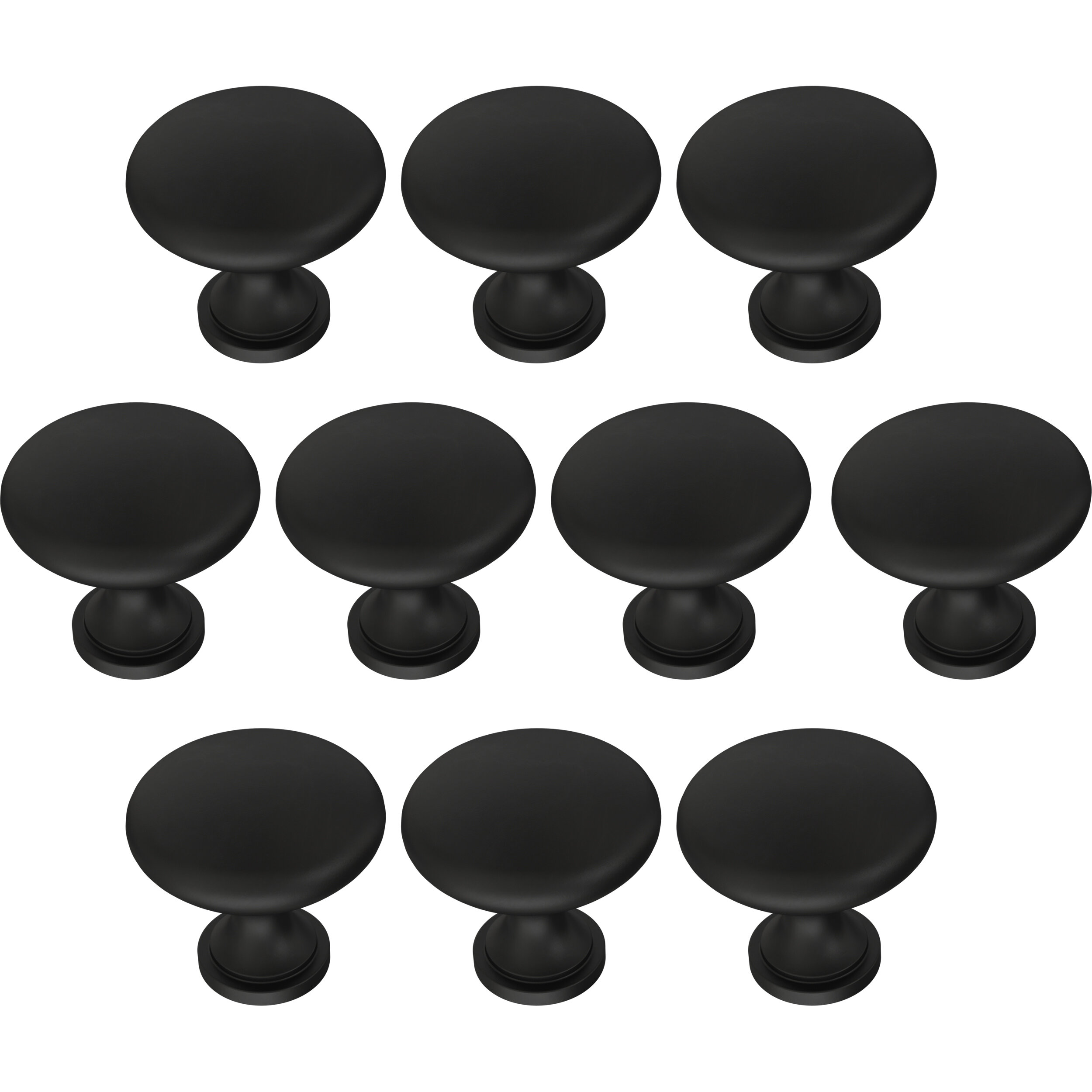 25-Pack & Traditional Top Ring Cabinet Knob Flat Black Flat Black 1.25 Diameter 10-Pack 1.25 Diameter Basics Traditional Top Ring Cabinet Knob