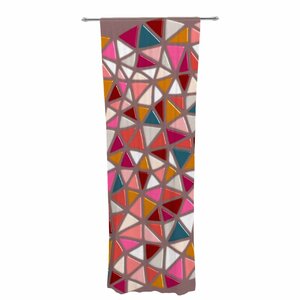 Pallerina Design Mosaic Tile Modern Decorative Geometric Sheer Rod Pocket Curtain Panels (Set of 2)