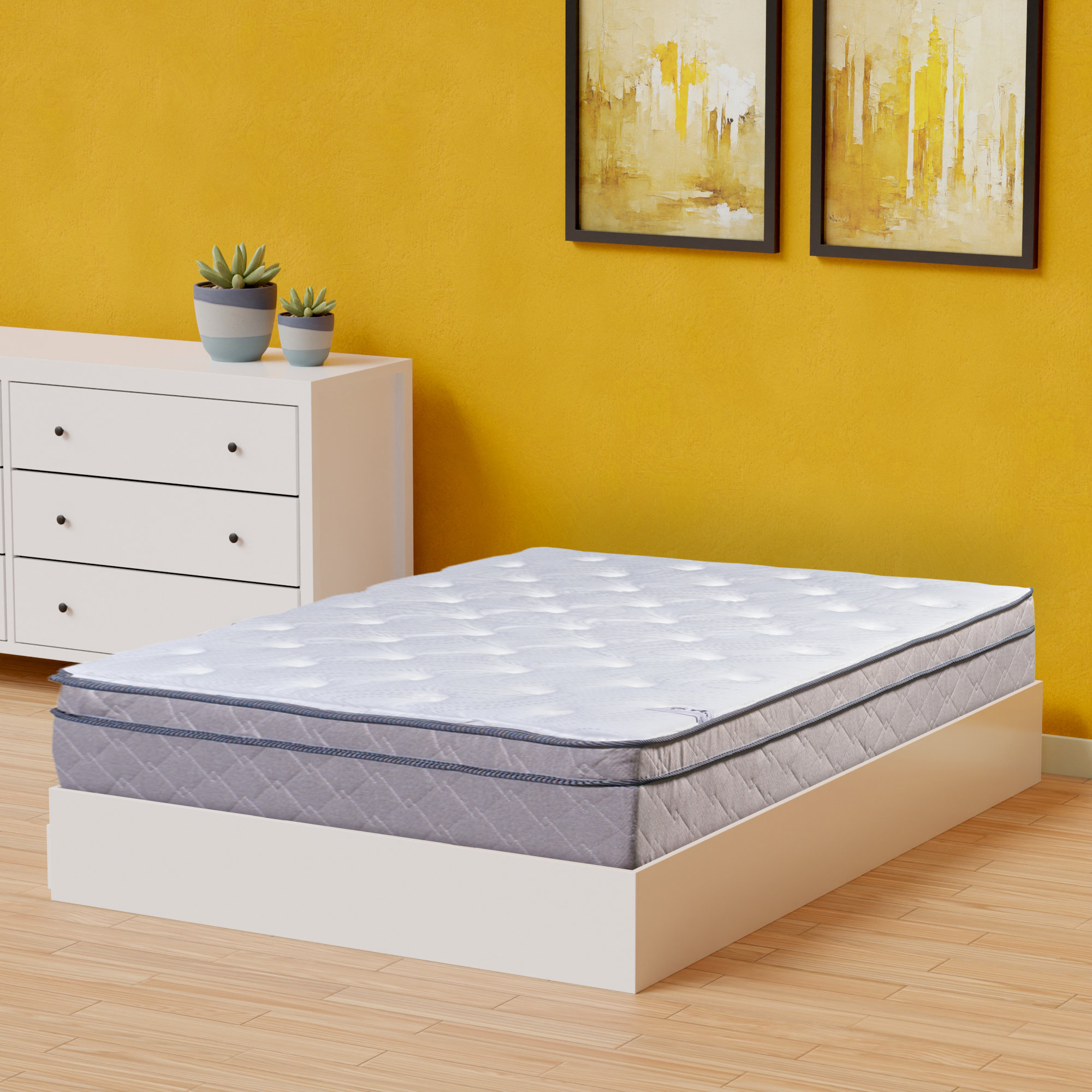 zinus biofusion memory foam hybrid spring mattress