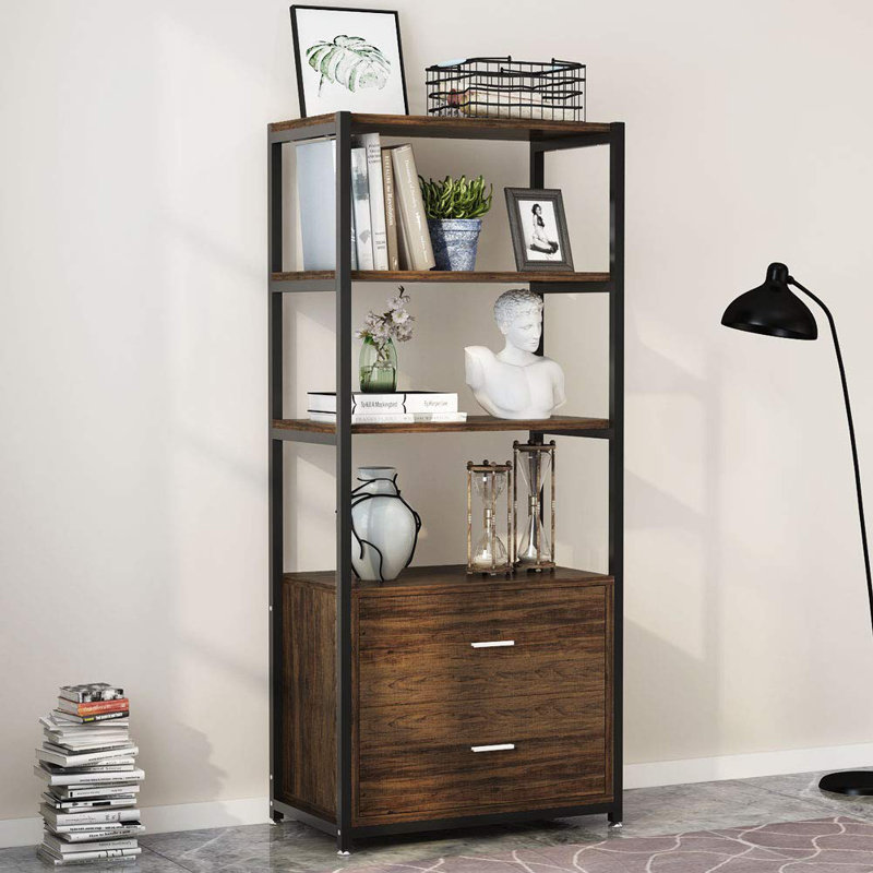 17 Stories Forest Park 4 Tier Etagere Bookcase Reviews Wayfair