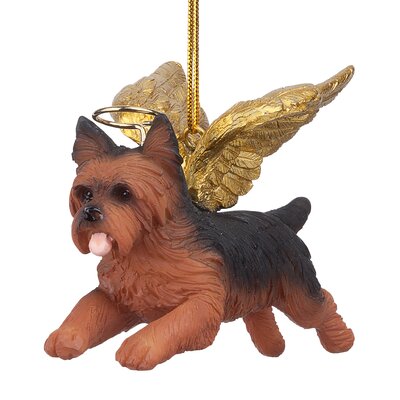 Design Toscano Yorkie Dog Angel Hanging Figurine