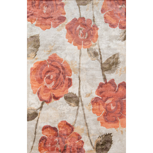 Momeni Millenia Floral Hand Tufted Red Area Rug | Perigold (600 x 600 Pixel)