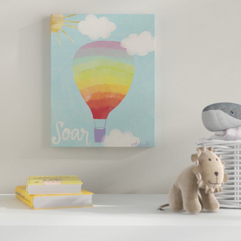 Zoomie Kids Soar Rainbow Hot Air Balloon Wall Art Reviews Wayfair