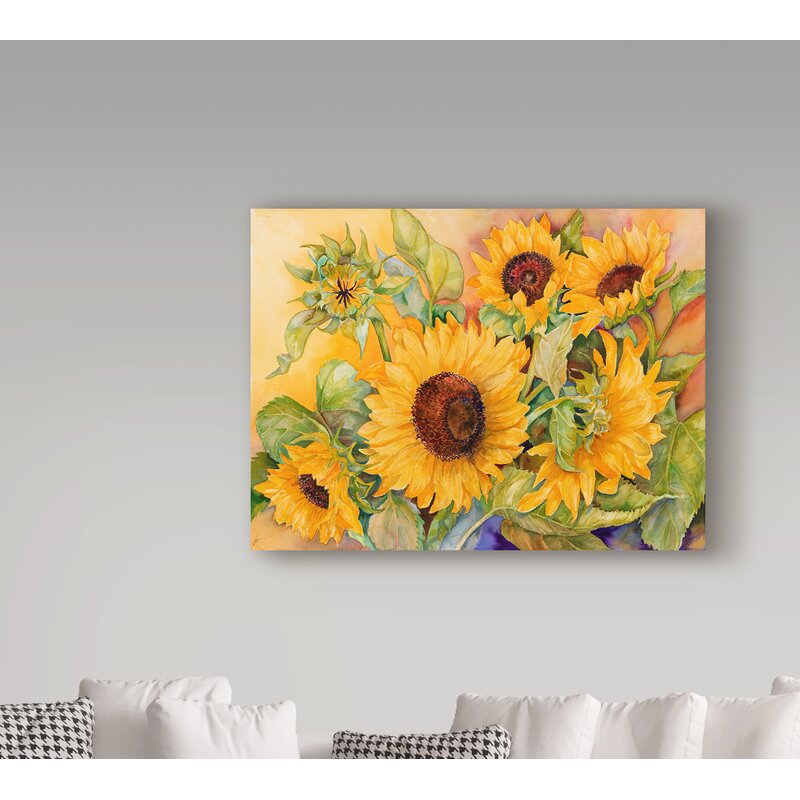 Trademark Art A Cutting Of Sunflowers Acrylic Painting Print On Wrapped Canvas Wayfair