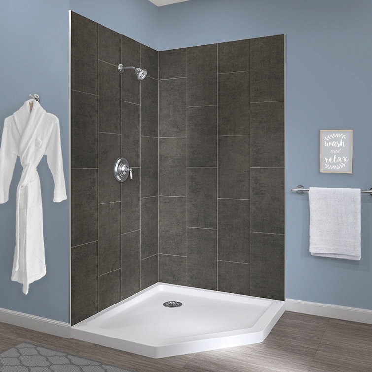 Hazelwood Home Jetcoat 78 X 42 X 42 Two Panel Neo Angle Shower Wall Reviews Wayfair