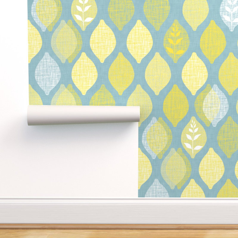 Bungalow Rose Fennimore Mod Lemons 27 L X 24 W Texture Wallpaper