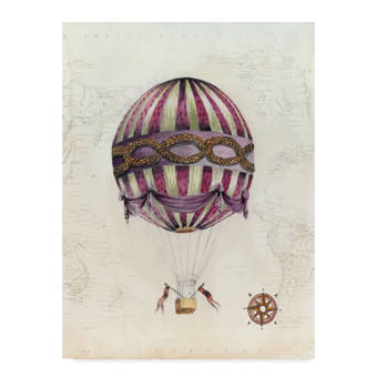 East Urban Home Vintage Hot Air Balloons I Acrylic Painting
