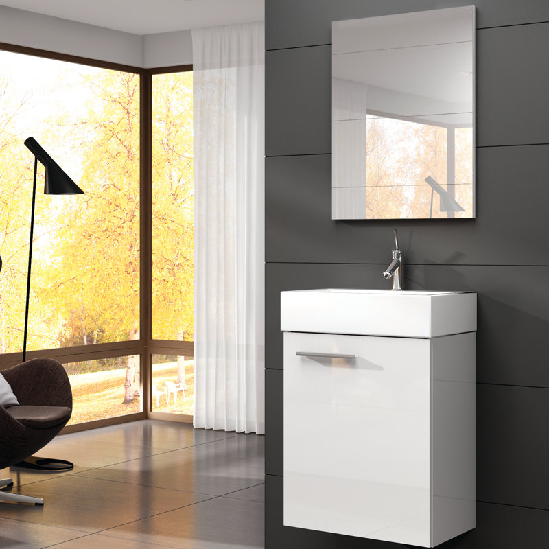 Tiny 18" Single Bathroom Vanity with Mirror
