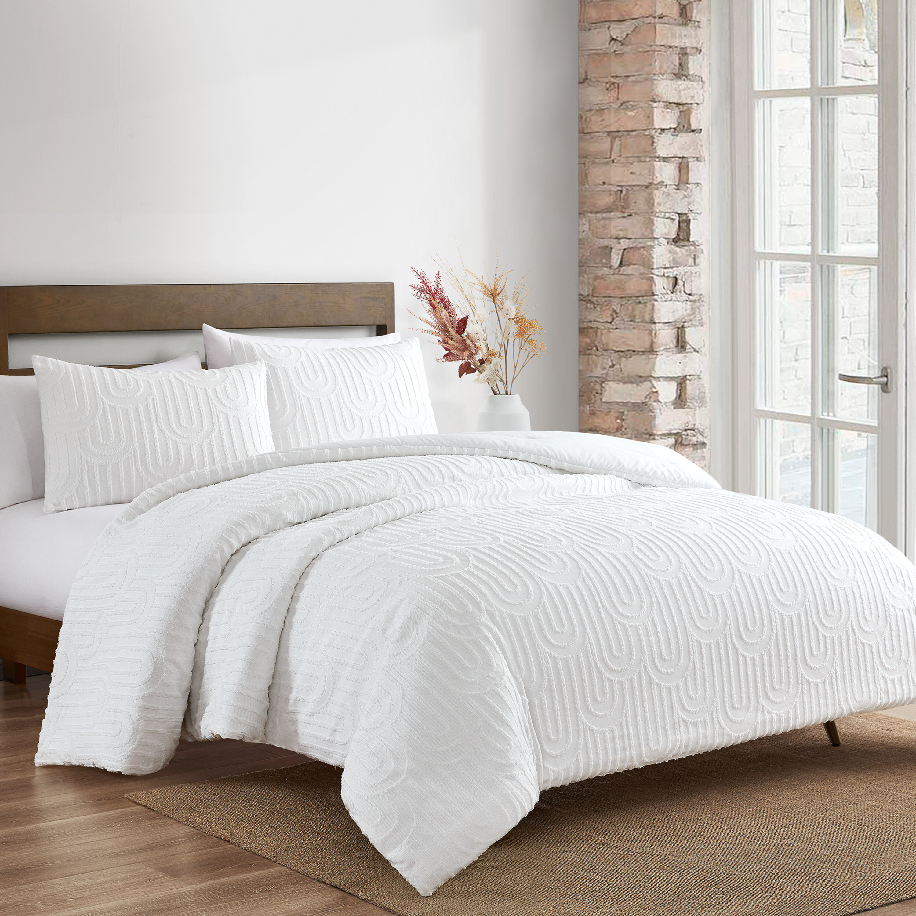 UGG Cinnia White Microfiber 3 Piece Comforter Set | Wayfair