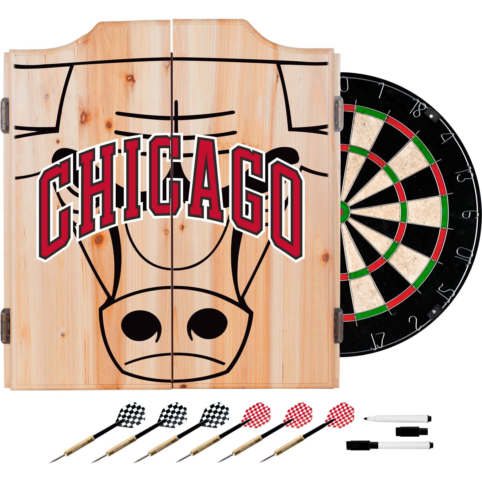 Trademark Global Nba Fade Dartboard And Cabinet Set Reviews Wayfair