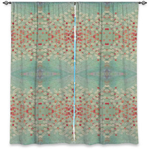 Abstract Room Darkening Rod Pocket Curtain Panels (Set of 2)