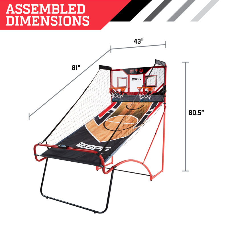 Espn 2 Player Ez Fold Basketball Game With Polycarbonate Backboard