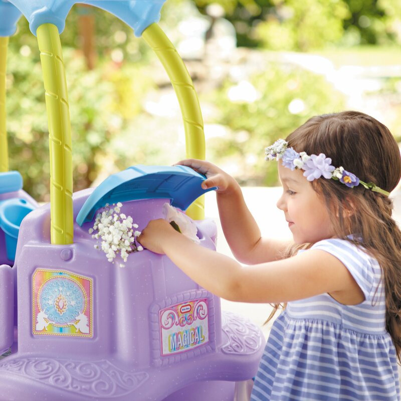 little tikes magical unicorn carriage ride on