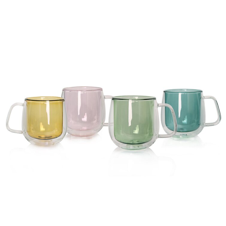 Double Coffee Mugs With the Handle Mugs Drinking Insulation Double Wall Glass Te