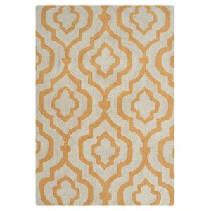 Beamish Hand-Tufted White/Gold Area Rug
