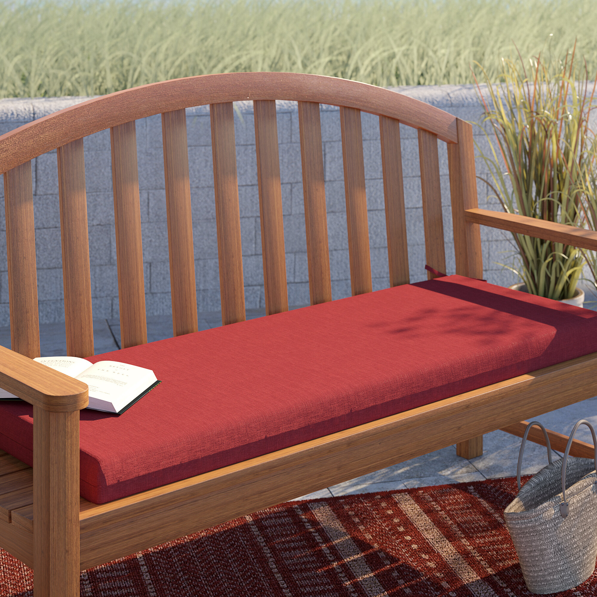 Longshore Tides Texture Outdoor Bench Cushion Reviews Wayfair