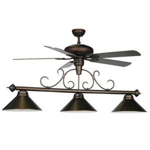 3-Light Billiard Light with Ceiling Fan