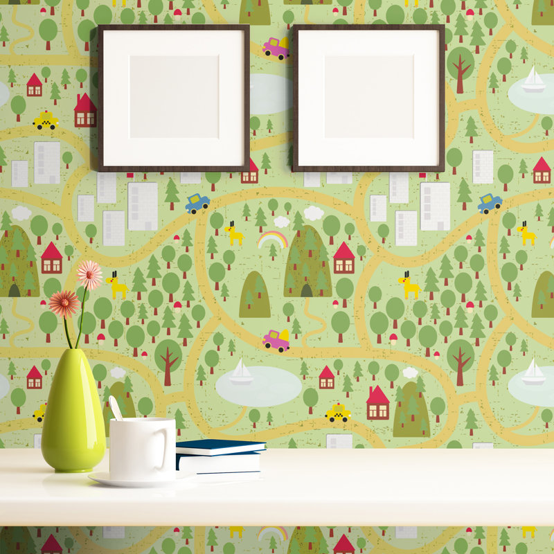 Isabelle Max Warrick Map Children Removable Peel And Stick Wallpaper Panel Wayfair