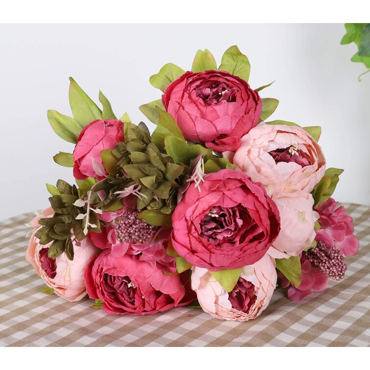 1 Bunch Fake Flowers Holding Flowers Rich Peony Flowers Artificial Flower Home 